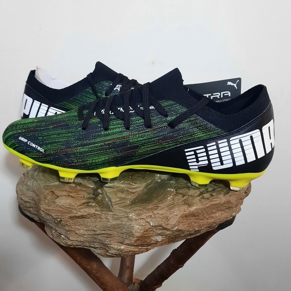 NEW PUMA Men\'s Ultra 3.2 FG/AG Soccer Cleats 106300-02 Black Green Size 11.5
